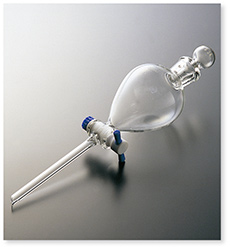 丸形分液ロート（PTFEコック付） ㈱コスモスビード|Vidtec 福岡県の理化学実験硝子器具製造 ガラス製品の注文,ガラス器具のオーダーメイド